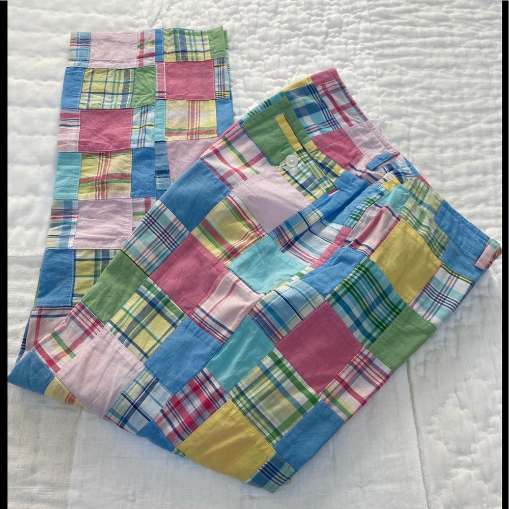 Vintage Brooks Brothers patchwork madras pants, size 4.  Excellent condition!